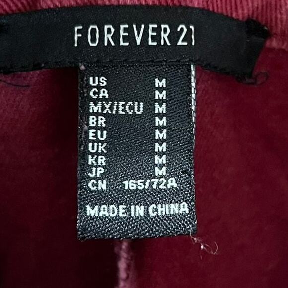 Forever 21 Dark Red Maroon Denim Overalls Size Medium Jeans Fall Size Medium - Picture 7 of 8